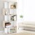 Artiss 5-Tier Bookshelf RITA - White & Oak Display Shelf, Sturdy Particle Board, 80x30x180cm, Home/Office Storage