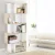 Artiss 5-Tier Bookshelf RITA - White & Oak Display Shelf, Sturdy Particle Board, 80x30x180cm, Home/Office Storage
