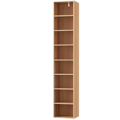 Artiss Bookshelf 8 Tiers, Pine, 33x30x180cm, Adjustable Shelves, Anti-Tip, Easy Assembly, Elegant Storage Solution