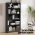 Artiss Bookshelf 5 Tiers Particle Board Black 110x40x170cm - Elegant Storage & Display with Adjustable Shelves