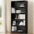 Artiss Bookshelf 5 Tiers Particle Board Black 110x40x170cm - Elegant Storage & Display with Adjustable Shelves
