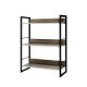 Artiss Bookshelf 3 Tiers, Engineered Wood & Metal, 70.5x30x90cm, Black & Oak, Modern Display Shelf, Easy Assembly