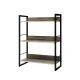 Artiss Bookshelf 3 Tiers, Engineered Wood & Metal, 70.5x30x90cm, Black & Oak, Modern Display Shelf, Easy Assembly