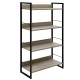 Artiss Bookshelf 4 Tiers, Engineered Wood & Metal, 70.5x30x125cm, Black & Oak, Modern Display Shelf, Durable & Stylish