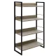 Artiss Bookshelf 4 Tiers, Engineered Wood & Metal, 70.5x30x125cm, Black & Oak, Modern Display Shelf, Durable & Stylish