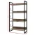 Artiss Bookshelf 4 Tiers, Engineered Wood & Metal, 70.5x30x125cm, Black & Oak, Modern Display Shelf, Durable & Stylish