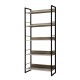 Artiss Bookshelf 5-Tier, Engineered Wood & Metal, Black & Oak, 70.5x30x159cm, Modern Display Shelf, Durable & Stylish