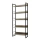 Artiss Bookshelf 5-Tier, Engineered Wood & Metal, Black & Oak, 70.5x30x159cm, Modern Display Shelf, Durable & Stylish