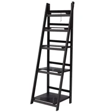 Artiss ZANE 5-Tier Ladder Bookshelf, Foldable & Stable, Coffee Finish - Perfect for Home Storage & Display