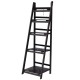 Artiss ZANE 5-Tier Ladder Bookshelf, Foldable & Stable, Coffee Finish - Perfect for Home Storage & Display