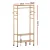 Artiss 169cm Bamboo Clothes Rack Wardrobe Coat Stand with Hanging Rail, Side Hooks, and 360° Lockable Wheels
