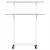 Artiss Heavy Duty Double Rod Clothes Rack, Adjustable Metal Coat Stand with Wheels, Collapsible, 78–136cm, Silver