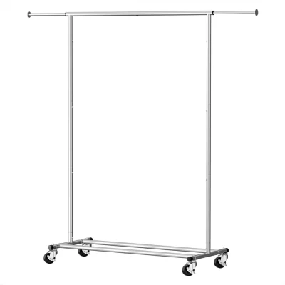 Artiss Heavy-Duty Clothes Rack - Adjustable Metal Coat Stand with 360° Swivel Casters, Collapsible for Easy Storage