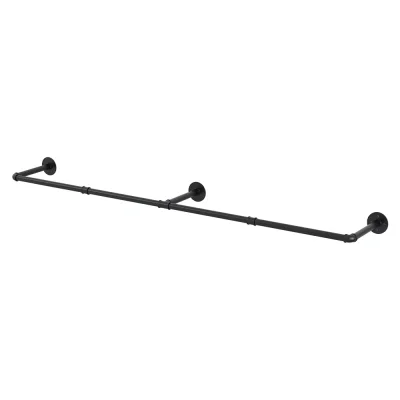 Artiss Clothes Rack, Metal, Black, 175x27x9cm, Wall-Mounted, Space-Saving, Durable, Easy Assembly, 1-Year Warranty