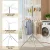 Artiss 2-Tier Foldable Clothes Rack Airer - 360° Rotatable Hanger, 27 Holes, 24 Clips, Stainless Steel, 64x64