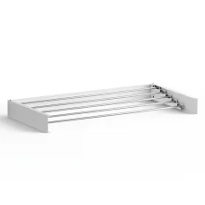 Artiss Wall-Mounted Clothes Drying Rack, Foldable & Space-Saving, 5 Stainless Steel Rods, 100x50cm, White & Silver