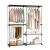 Artiss 181cm Wardrobe Clothes Rack with Sturdy Metal Frame, 3 Hanging Rods & 4 Shelves for Ample Storage Space