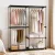 Artiss 181cm Wardrobe Clothes Rack with Sturdy Metal Frame, 3 Hanging Rods & 4 Shelves for Ample Storage Space