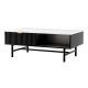 Artiss Coffee Table, Particleboard & Metal, Black, 110x59x42cm, Marble Design, Storage Shelf & Drawers, Modern Style Artiss Coffee Table, Particleboard & Metal, Black, 110x59x42cm, Marble Design, Storage Shelf & Drawers, Modern Style