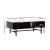Artiss Coffee Table, Particleboard & Metal, Black, 110x59x42cm, Marble Design, Storage Shelf & Drawers, Modern Style