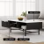 Artiss Coffee Table, Particleboard & Metal, Black, 110x59x42cm, Marble Design, Storage Shelf & Drawers, Modern Style