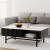 Artiss Coffee Table, Particleboard & Metal, Black, 110x59x42cm, Marble Design, Storage Shelf & Drawers, Modern Style Artiss Coffee Table, Particleboard & Metal, Black, 110x59x42cm, Marble Design, Storage Shelf & Drawers, Modern Style