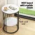 Artiss Coffee Table, 2-Tier, MDF & Metal, Marble Finish, 40x40x54cm, White & Black, Modern Living, Easy Assembly