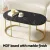 Artiss Coffee Table, Marble Effect MDF, 100x50x45cm, Black & Gold, Modern Metal Frame, Easy Assembly