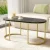 Artiss Coffee Table, Marble Effect MDF, 100x50x45cm, Black & Gold, Modern Metal Frame, Easy Assembly