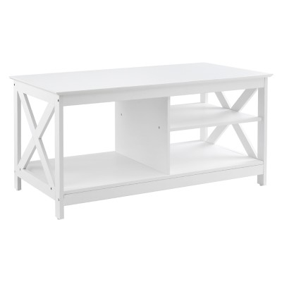Artiss 3-Tier Coffee Table with Storage Shelf, White, 90x50x45cm, Particle Board, Coastal Style, Easy Clean Artiss 3-Tier Coffee Table with Storage Shelf, White, 90x50x45cm, Particle Board, Coastal Style, Easy Clean
