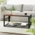 Artiss Coffee Table 2-Tier 104cm Rustic Brown Industrial Style, Particle Board, Metal Frame, Large Mesh Shelf