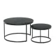 Artiss Tika Nesting Coffee Table Set of 2 - Faux Marble, E1 Grade MDF, Black, 80cm/60cm, Easy Assembly, 50kg Capacity