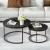 Artiss Tika Nesting Coffee Table Set of 2 - Faux Marble, E1 Grade MDF, Black, 80cm/60cm, Easy Assembly, 50kg Capacity