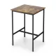 Artiss Vintage Bar Table 60x92cm - Walnut MDF Top, Metal Frame, H-Footrest, Anti-Slip Protectors, Easy Assembly