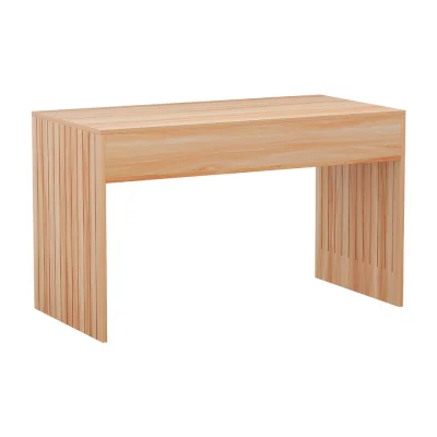 Artiss Coffee Table, MDF, 100cm, Pine, Fluted Sides, Wood Grain, Easy Assembly, Stylish & Practical Design