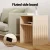Artiss Coffee Table with Storage Shelf, E1-Grade MDF, Pine Finish, 43x35x56cm, Fluted Sides, Easy Assembly