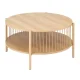 Artiss 2-Tier Round Coffee Table, 74cm, Pine Finish, MDF & Metal, Rustic Design with Straw Rope Accents, Easy Assembly