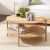 Artiss 2-Tier Round Coffee Table, 74cm, Pine Finish, MDF & Metal, Rustic Design with Straw Rope Accents, Easy Assembly