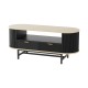 Artiss Coffee Table with Drawers and Shelf, 110cm Wood and Black, Fluted Design, MDF, Metal Handles, Modern Style Artiss Coffee Table with Drawers and Shelf, 110cm Wood and Black, Fluted Design, MDF, Metal Handles, Modern Style