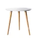 Artiss Round Coffee Table, MDF, 50CM, White, Elegant Beech Wood Legs, Contemporary Design for Modern Aussie Homes