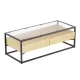 Artiss Modern Pine Coffee Table with 2 Drawers, Glass Top & Metal Frame - Sleek, Durable & Easy Assembly