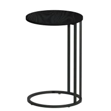 Artiss Emma Black Round Coffee Table - Industrial Style, Durable & Space-Saving Side Table with 20KG Capacity