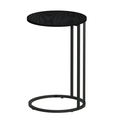 Artiss Emma Black Round Coffee Table - Industrial Style, Durable & Space-Saving Side Table with 20KG Capacity