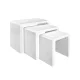 Artiss Glossy White Nesting Coffee Table Set of 3 - High Gloss PU & UV Lacquer, Scratch Resistant, Easy Assembly