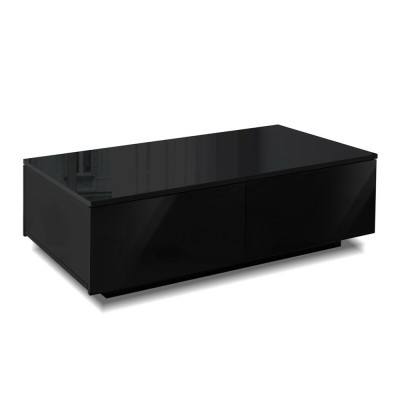 Artiss Coffee Table, Particle Board, Black, 95x60x31cm, 4 Drawers, Modern Design, UV High-Gloss Finish, Easy Assembly Artiss Coffee Table, Particle Board, Black, 95x60x31cm, 4 Drawers, Modern Design, UV High-Gloss Finish, Easy Assembly