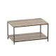 Artiss Coffee Table, Particle Board & Steel, 93cm, Walnut, Industrial Style, Open Shelf, Easy Assembly