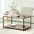 Artiss Coffee Table, Particle Board & Steel, 93cm, Walnut, Industrial Style, Open Shelf, Easy Assembly