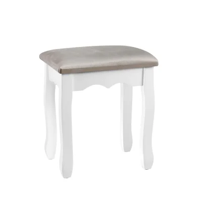 Artiss Dressing Table Stool, Velvet Fabric, 37x27x45cm, Grey - Elegant French Provincial Design, Comfortable Seating
