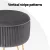 Artiss Ottoman Foot Stool, Velvet, 33x33x46cm, Grey with Gold Stripe, Durable MDF Frame, Metal Legs, Easy Assembly Artiss Ottoman Foot Stool, Velvet, 33x33x46cm, Grey with Gold Stripe, Durable MDF Frame, Metal Legs, Easy Assembly