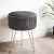 Artiss Ottoman Foot Stool, Velvet, 33x33x46cm, Grey with Gold Stripe, Durable MDF Frame, Metal Legs, Easy Assembly Artiss Ottoman Foot Stool, Velvet, 33x33x46cm, Grey with Gold Stripe, Durable MDF Frame, Metal Legs, Easy Assembly